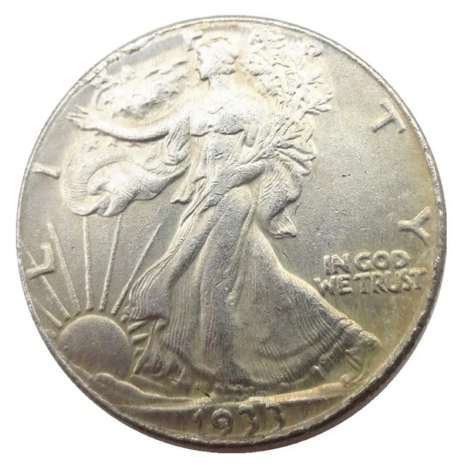 US 1933S Walking Liberty Half Dollar Craft Srebrna kopia monety mosiężne ozdoby domowe akcesoria 2497