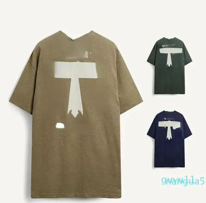 Designer - T-shirt en coton de bambou printemps été nouvelle marque de mode en vrac imprimé à manches courtes hommes