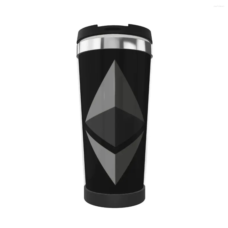 Water Bottles Double Insulated Cup Ethereum Crypto Currency Graphic Vintage Litecoin Heat Insulation Coffee Cups Vacuum Bottle Mug