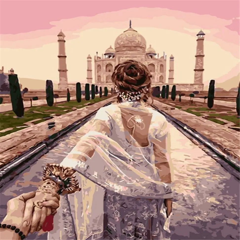 Mosaico decorazione della casa paesaggio Taj Mahal fai da te diamante pittura a punto croce kit strass pieno di diamanti rotondi ricamo yx4307161o