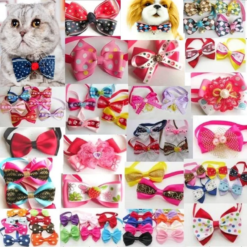 100pc Lot Butterfly Pet Cat Puppy Dog Bow Tie Grooming Bowknot Pet Associory PE172513