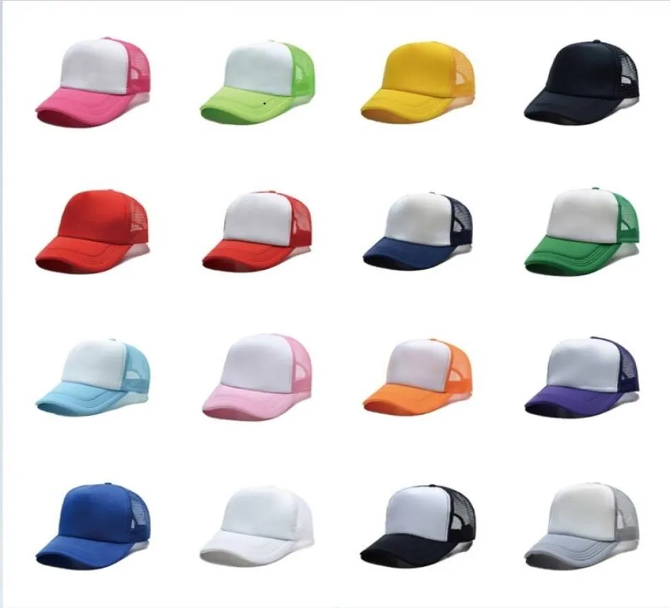 Casquette d'impression de transfert de chaleur thermique bricolage Sublimation chapeau blanc adulte enfants casquettes Colorblock casquette en maille casquette publicitaire LOGO personnalisé Colorful2396516