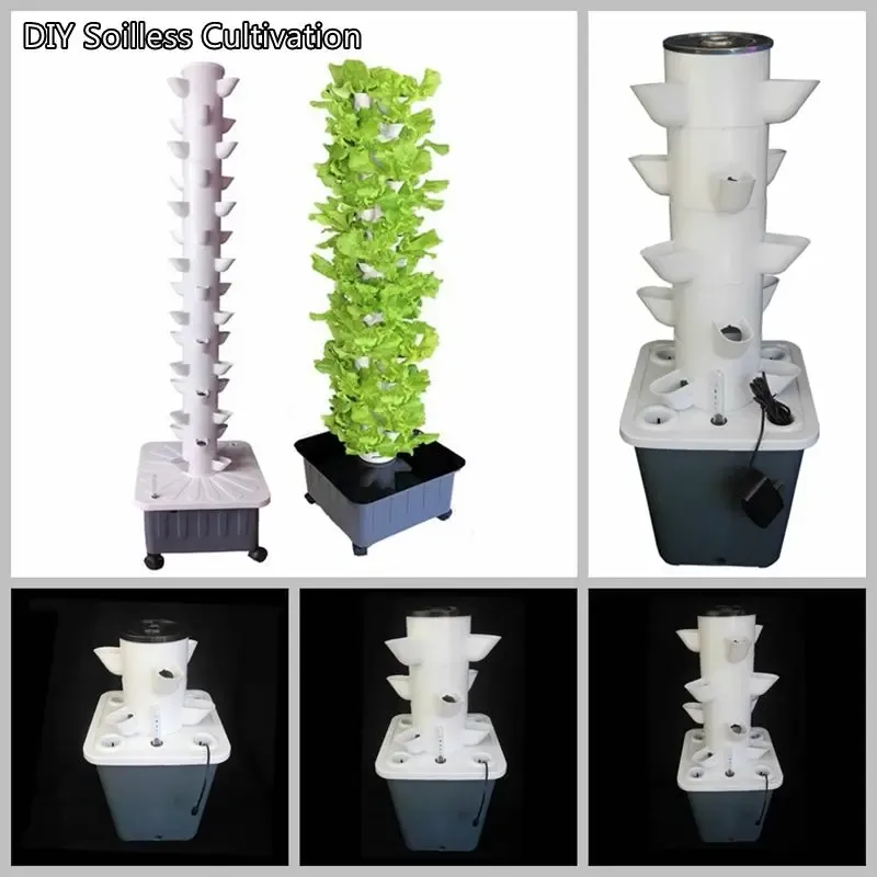 Sats Diy Soilless Odling Equipment Trädgård Balkong Dimensionell Planting Column PP Hydroponic Colonization Cups Vegetabiliska planterare