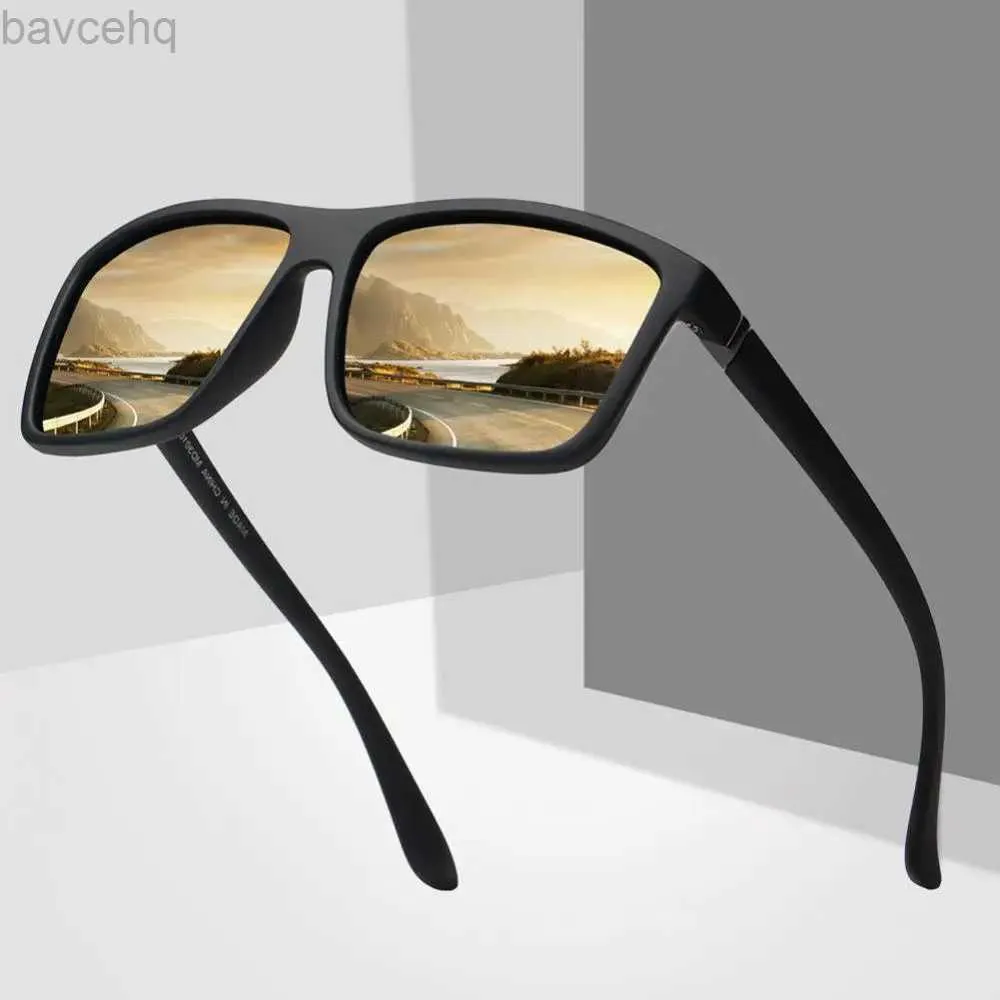 クラシック偏光サングラスメンズブランドデザインドライビングサイクリング釣り四角いフレームサングラスグラス男性Goggle UV400 Gafas de Sol Ldd240313