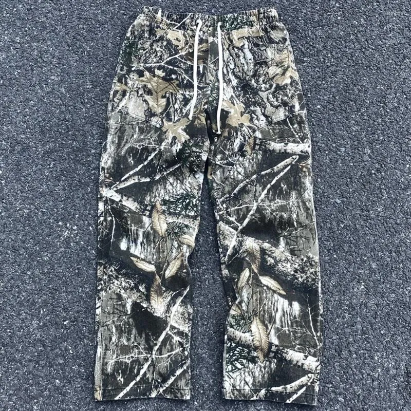 Pantalons pour hommes Y2K Mode Feuille Camouflage Style fonctionnel Streetwear Vintage Vêtements Pantalon de survêtement décontracté Pantalon Cargo pour hommes