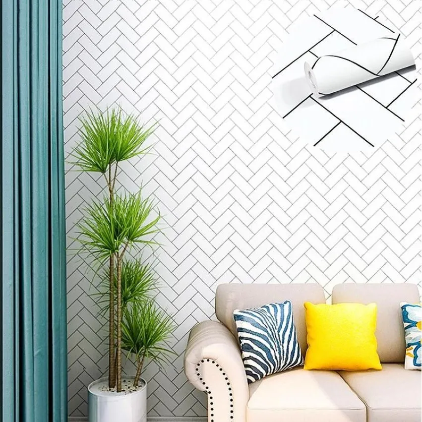 Tapete zum Abziehen und Aufkleben, abnehmbares Kontaktpapier, selbstklebende geometrische Wand zum Abdecken von Wohnzimmer, Heimdekoration, Wallpapers309W