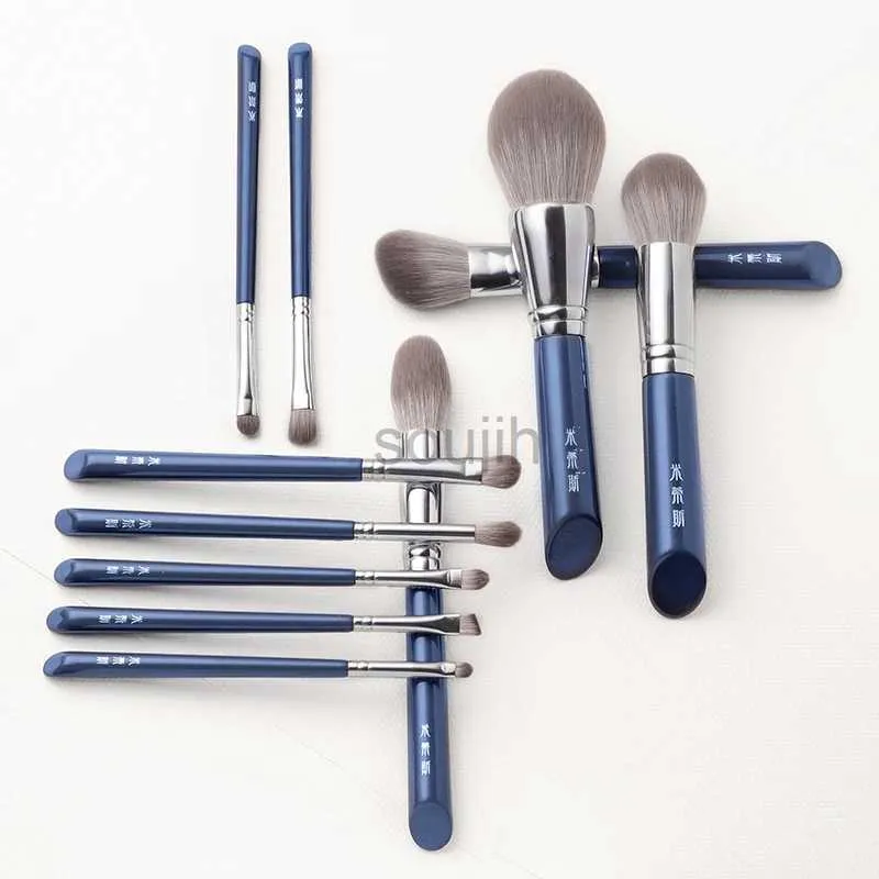 Makeup Brushes MyDestiny Azure Blue 11st Makeup Brush Set Super Soft Fiber High Quality Face Eye Eyeshadow Powder Brush LDD240313