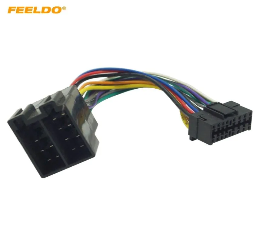 FEELDO Car Stereo Radio Wire Harness Adapter For Sony 16Pin Connector Into Radio To ISO 10487 Connector Into Car 56753956477