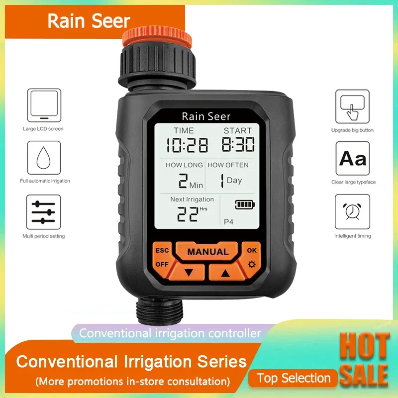 Minuteries Rain Seer grand écran LCD minuterie d'eau étanche IP65 maison jardin irrigation minuterie de pluie système de contrôleur automatique