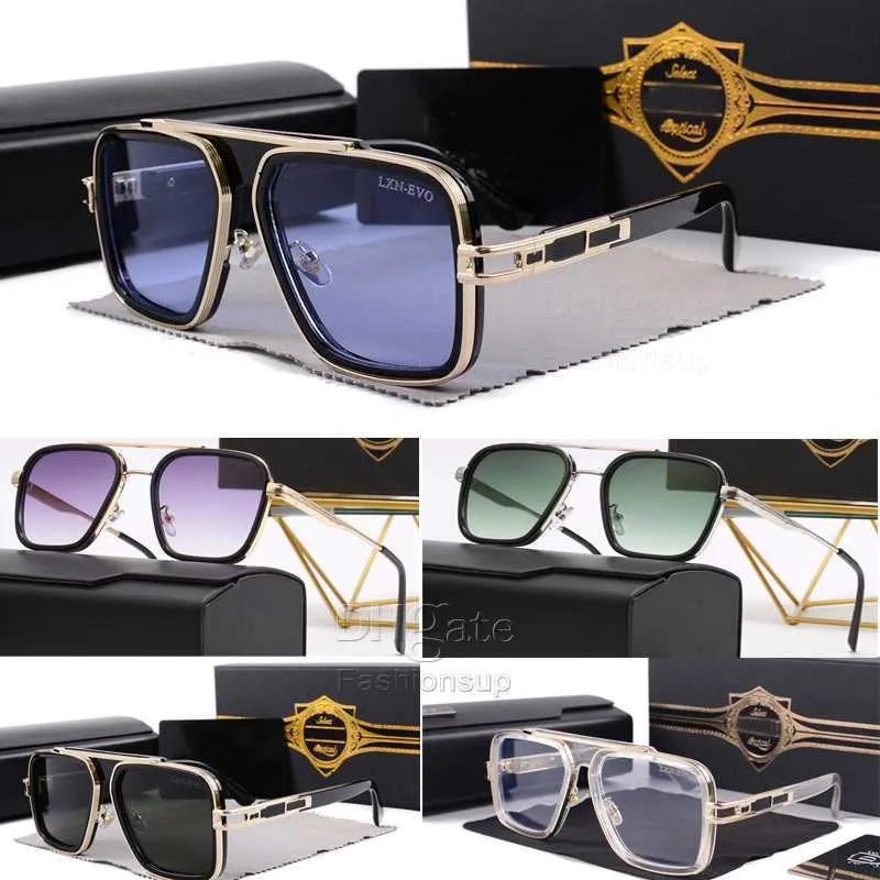 2024 vintage quadrado mulheres homens óculos de sol moda designer tons moldura dourada estilo óculos de sol homens uv400 gradiente lxn-evo dita sunglass