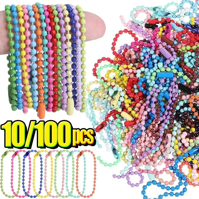 Portachiavi 12 cm Catene con perline colorate a sfera adatte Etichetta portachiavi Etichetta a mano Connettore per braccialetto fai da te Ciondolo Creazione di gioielli Accessoriare Altro