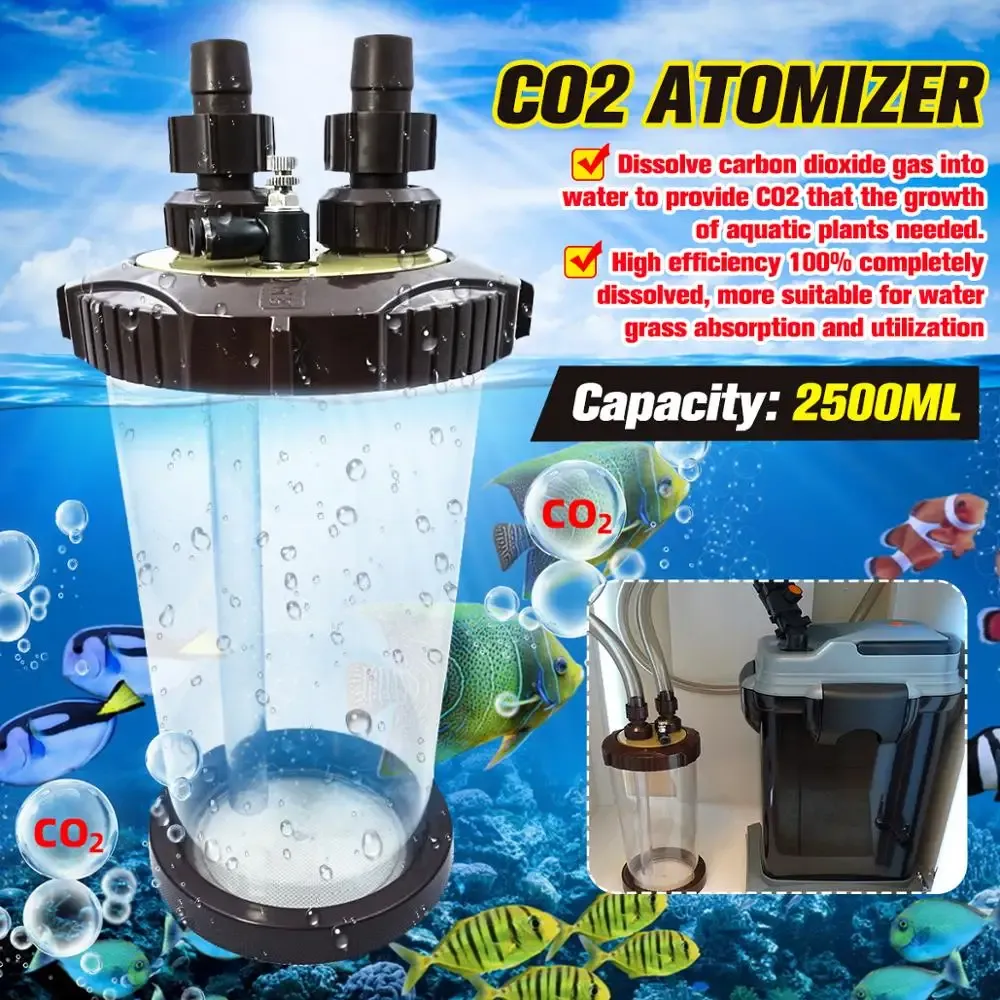 Sprzęt Aquarium Zewnętrzny reaktor dyfuzor CO2 Kanister Atomizer Atomizer Sprzęt AUS