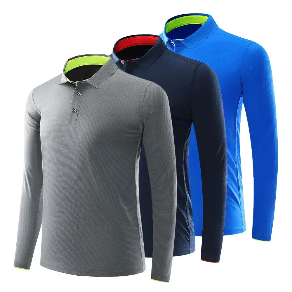 Autunno Uomo Golf e Golf femminile Traspirante Maniche lunghe Camicia sportiva Palestra Casual Risvolto Camicia da golf Desant Opzioni S-5XL 240301