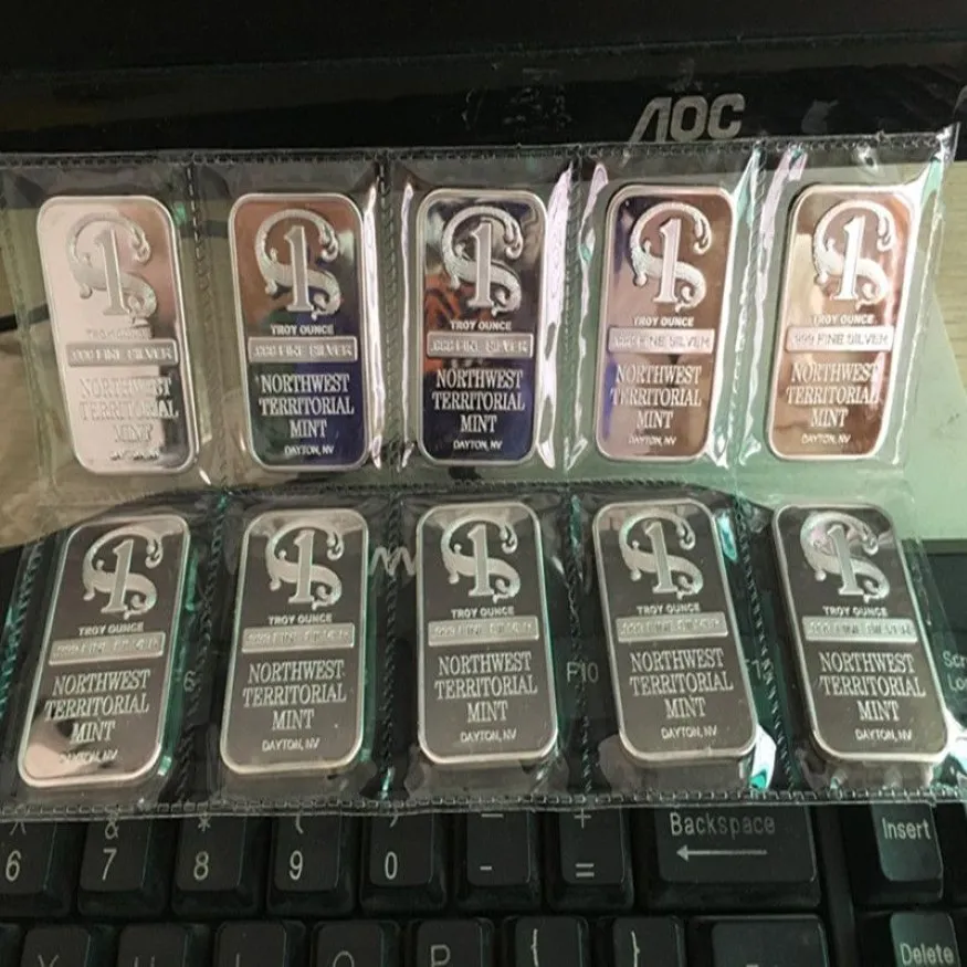 100 PCS NON MAGNETIC ONE OZ REAL SILVER PLATED NORTHWEST 1 OZ BULLION BAR COIN 50 x 28 mm真空プラスチックパッケージ収集可能な装飾231L