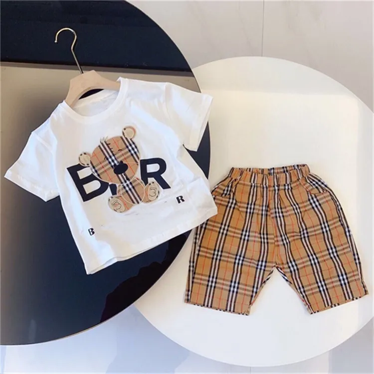 New Designer Childrens Clothing Sets For Summer Boys And Girls Sports Suit Baby Infant Short Sleeve Clothes Kids Set size 90cm-160cm B5