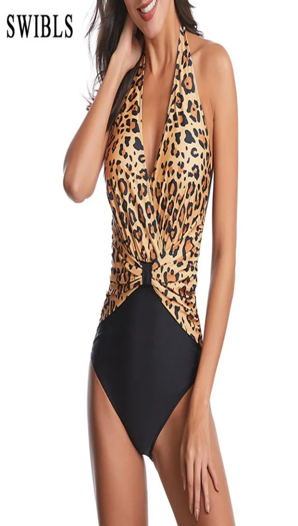 Kobieta Sexy Lopard One Piece Swimsuit 2020 S2XL Kąpiec dla kobiet na plaży Swimming Vintage Kobieta kąpielowa 8134128