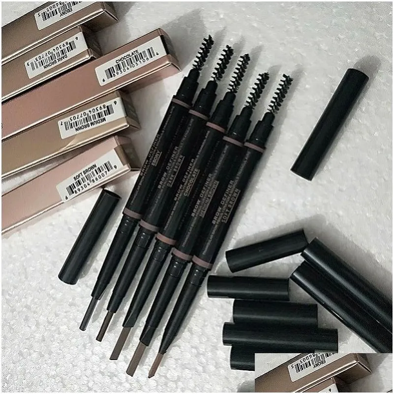 Eyebrow Enhancers Beauty Makeup Double Pencil Brow Crayon Ebony Soft Dark Medium Brown Chocolate Drop Delivery Health Eyes Otfcn