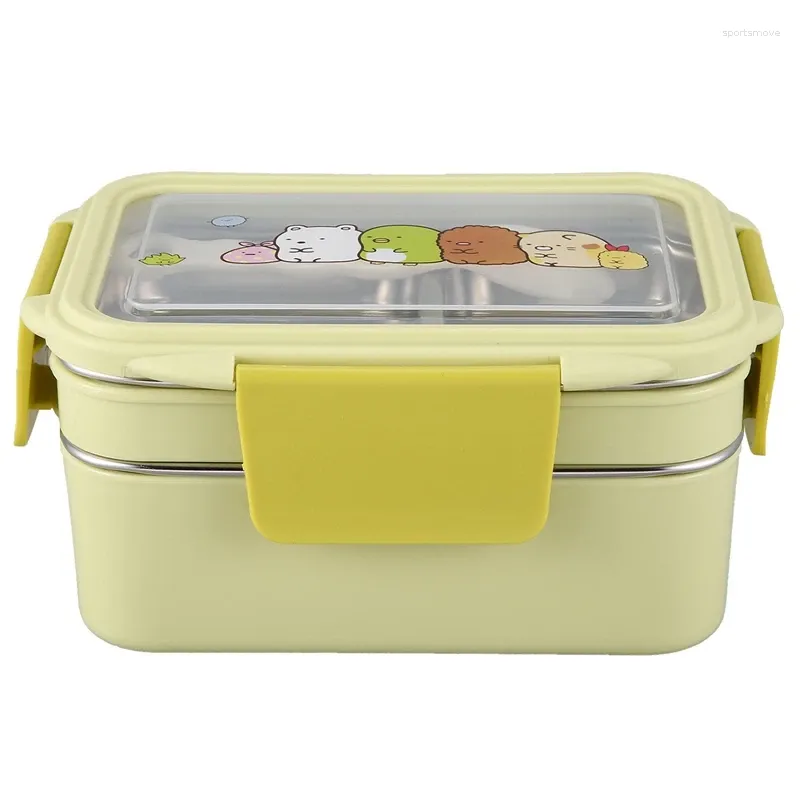 Geschirr, mehrschichtige Lunchbox, Edelstahl-Isolierung, Bento-Behälter, tragbar, für Kinder, Picknick, Schule