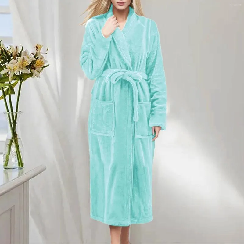 Indumenti da notte da donna Pigiama in pile invernale Peluche Accappatoio da doccia Casa delle signore Accappatoio Kimono Vestaglia Addensare caldo