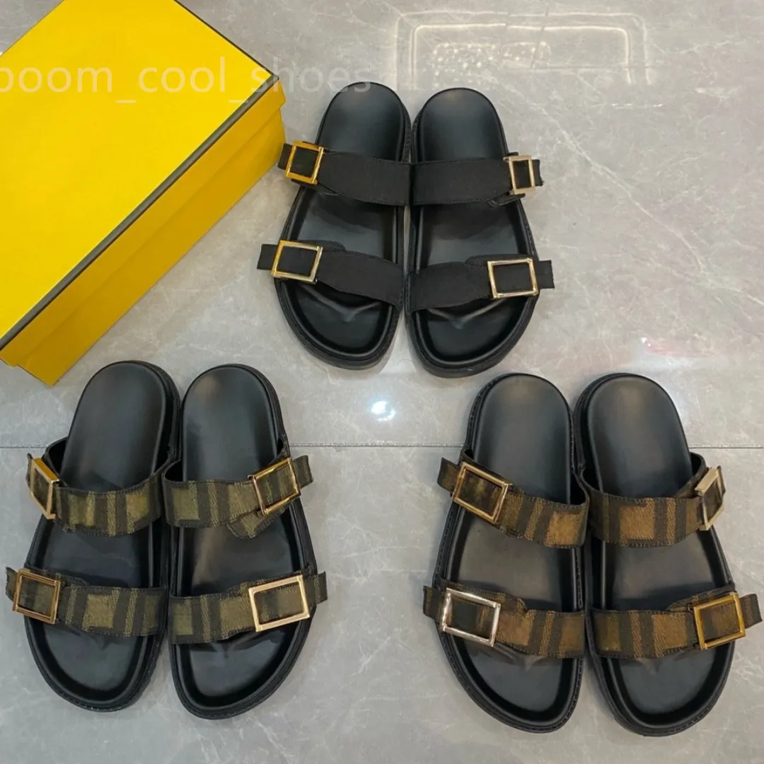 Designer Slippers Sandalen Designer Merk Mode Lederen Borduren Gesp Casual Schoenen Strand Schoenen Maker Vrouwen Mannen Zomer Dikke Zolen Zwarte Kamer Schoenen