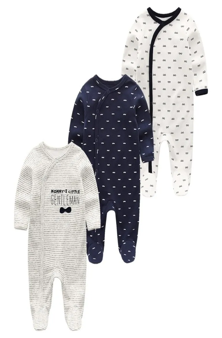 2020 verão novo estilo de manga comprida meninas bebê macacão algodão 3pcssets corpo recém-nascido terno bebê pijama meninos animal macaco macacão lj23291500