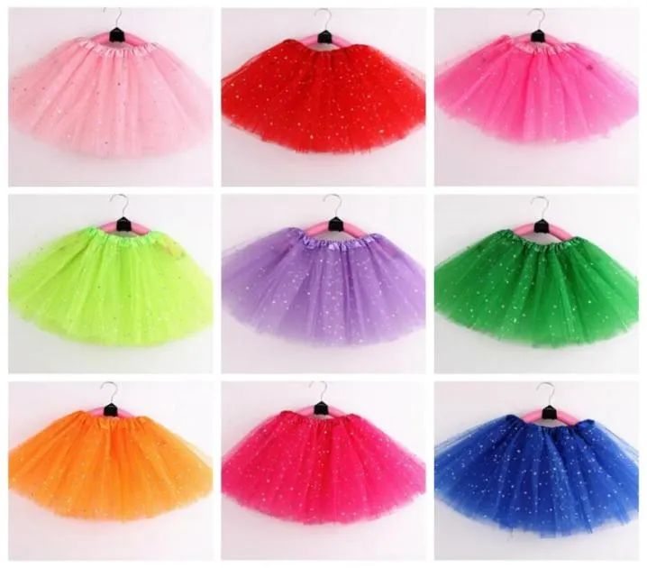 Girls Tutu Skirts Kids Clothes Stars Glitter Ballets Fancy Pettiskirt Sequin Stage Dancewear Costume Summer Tulle Princess Mini Dr6423774