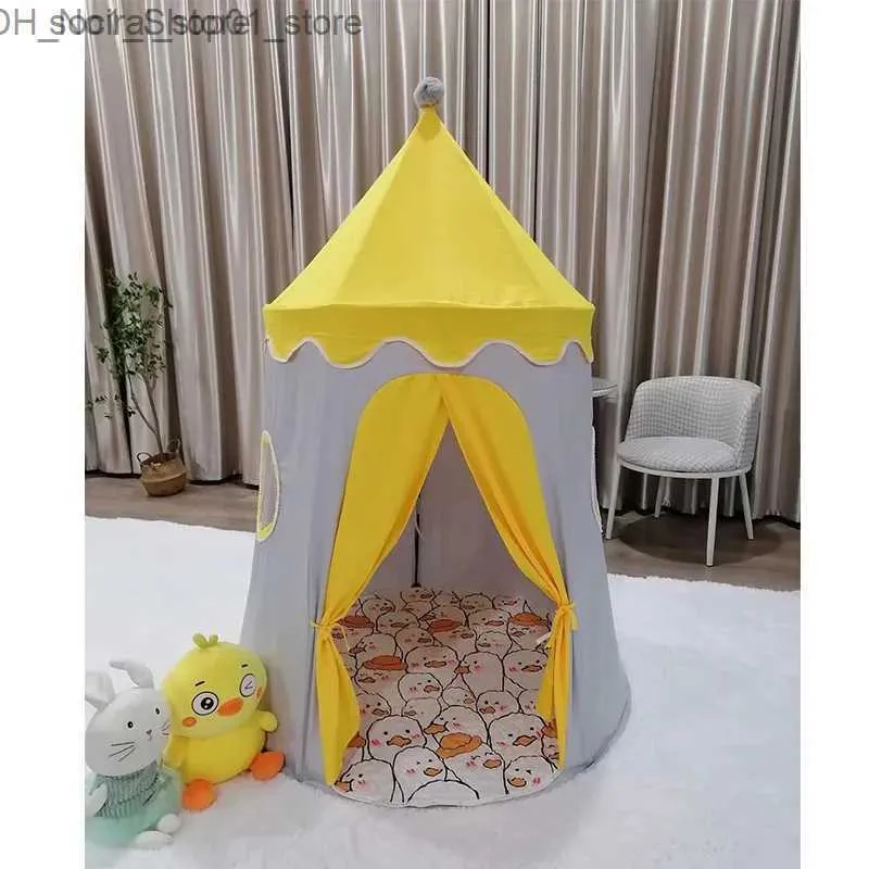 Toy Tents Toy Tents Kids Toy Tent Indoor Outdoor Game Garden Tipi Princess Castle Folding Cubby Baby Room House Teepee Toy Gifts L240313