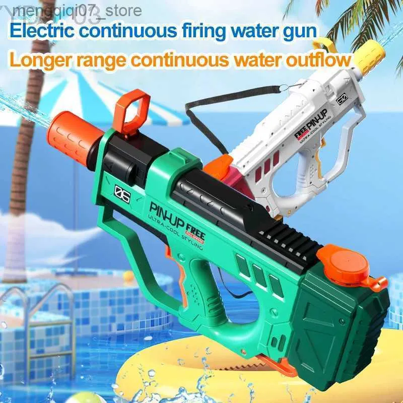 Pistolet à eau amusant pour jeu de sable, pistolet à eau électrique entièrement automatique, pistolet à eau de haute technologie, grande capacité 800ML, piscine, fête, plage, jouet d'extérieur pour enfant et adulte