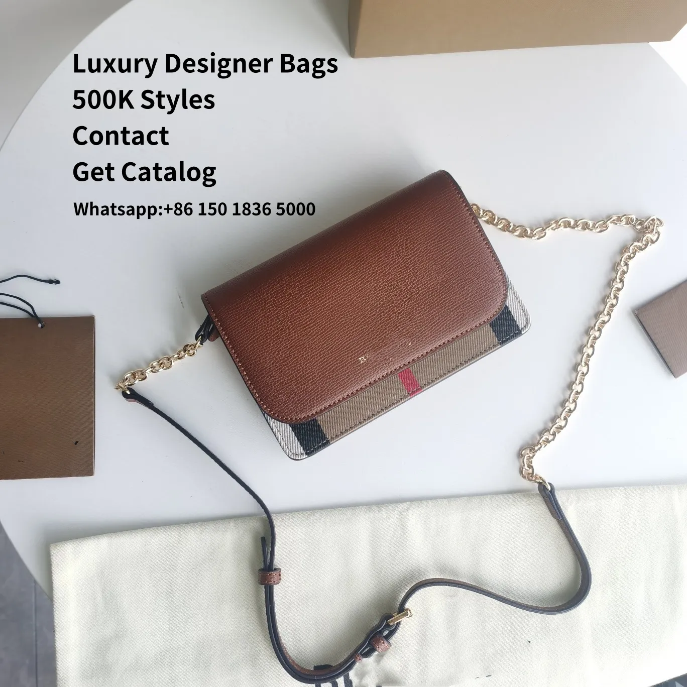 Designer Flap Bag Luxury Leather Classic Wallet Purse Quilted Handbag with Box 10A Quality