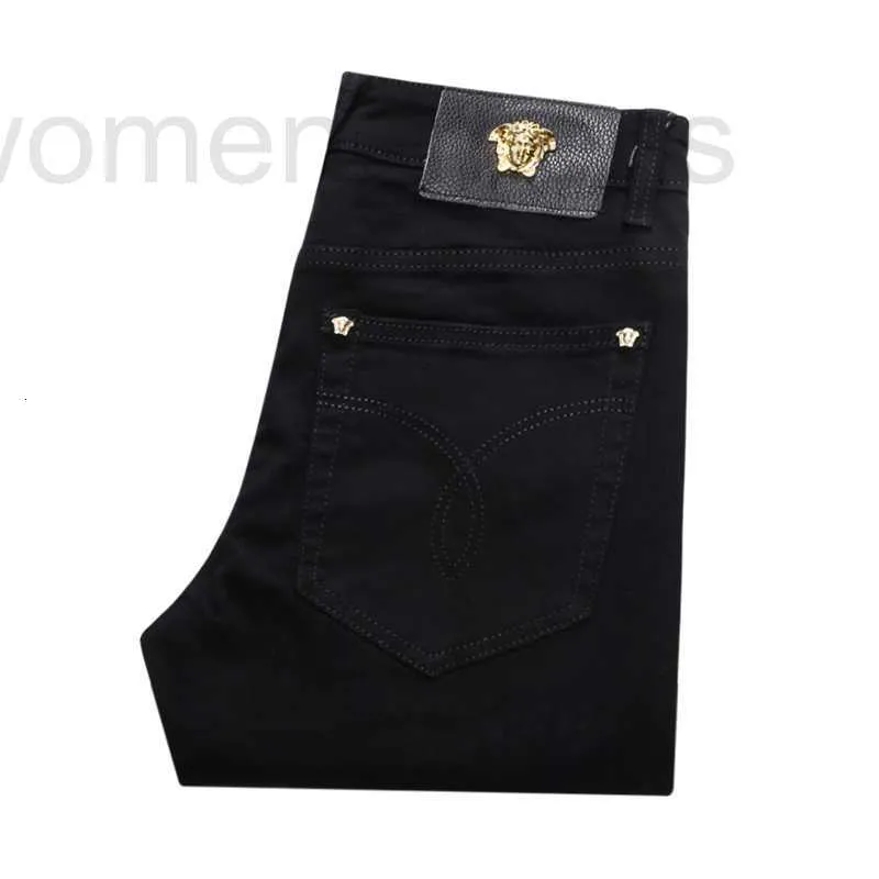 Herr jeans designer 2024 vinter ny svart midu smal fit små fötter elastiska casual mode denim byxor vaq1