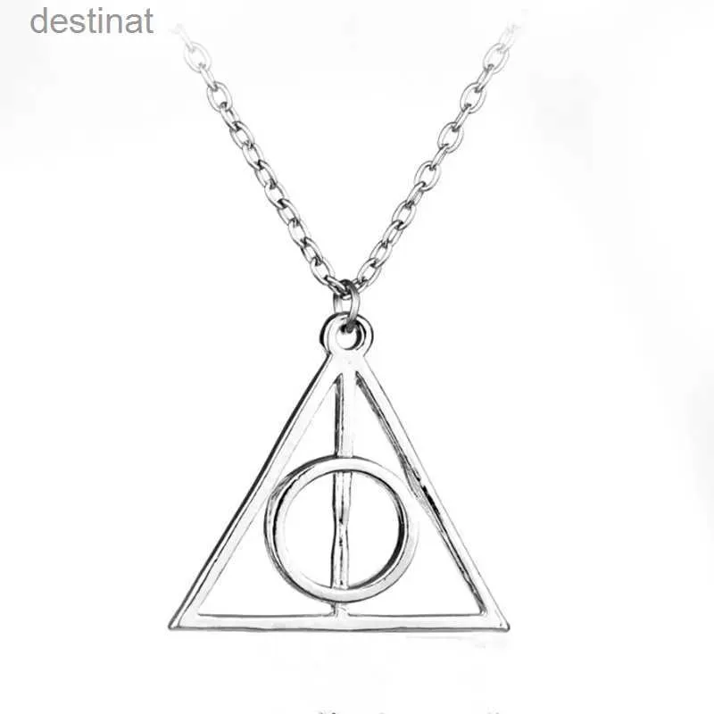 Pendant Necklaces Vintage Deathly Hallows Triangle Pendant Character Movie Fashion Jewelry NecklaceL242313