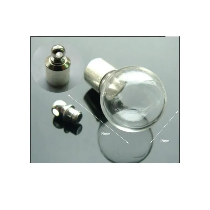 50pieces 12 25mm Round Ball Glass Vial Pendant Screw Cap No Glue Miniature Wishing Glass Bottle Necklace Pendant O jllRMp188s