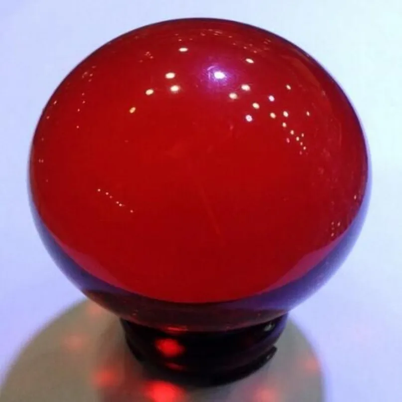 Rött vinglas boll konstgjord röd kristall kul röd glas boll diameter 8cm216p