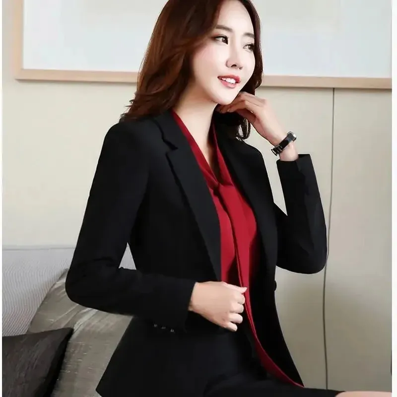 Bureau dame Blazers pour femmes mode corée Slim Fit femme costume manteaux décontracté dames OL vêtements d'extérieur femme costume vestes rouge rose 240229