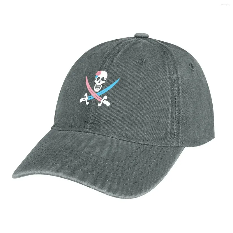 Bérets Trans Pride Jolly Roger Cowboy Hat Hip Hop Casquette de pêche Plage Femme Chapeaux Hommes