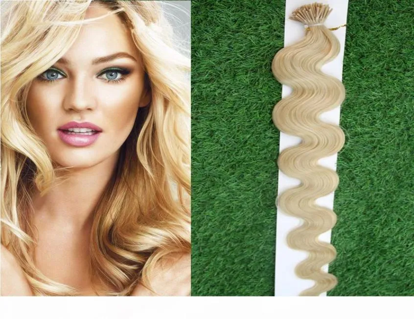 100g I Tip Menselijk haarverlenging Body Wave Fusion Hair Extensions 1g strengen Remy Pre Bonded Keratine Haarverlenging op de keratine 6538551