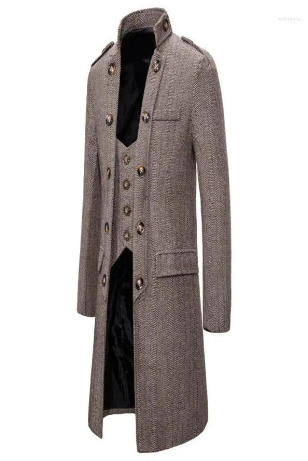 Men039S Trench Coats Men kläder 2022 Jacka Högkvalitativ ulltjockad kappa Waistcoats gråjackor Masculinity EU Storlek XXL Wil6378105