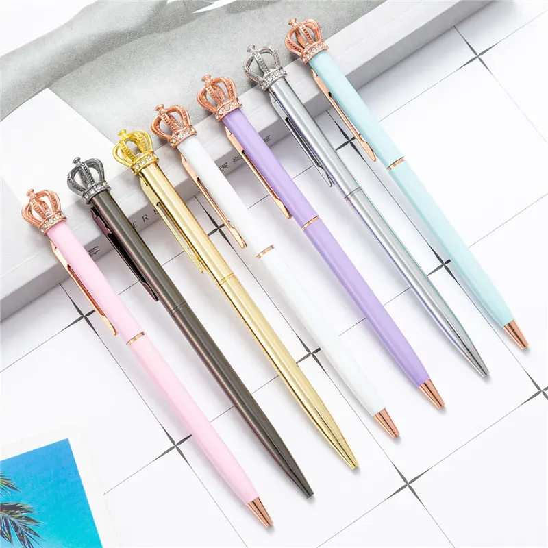 Fashion Metal Crown Ballpoint Pen Interesting Ball Ballpoint Pens School Stationery School Office Supplies