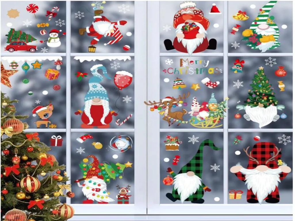 Janela adesivos de parede decoração do feriado adesivo adere para a celebração do natal dupla face padrão floco de neve festa de ano novo dec5703821