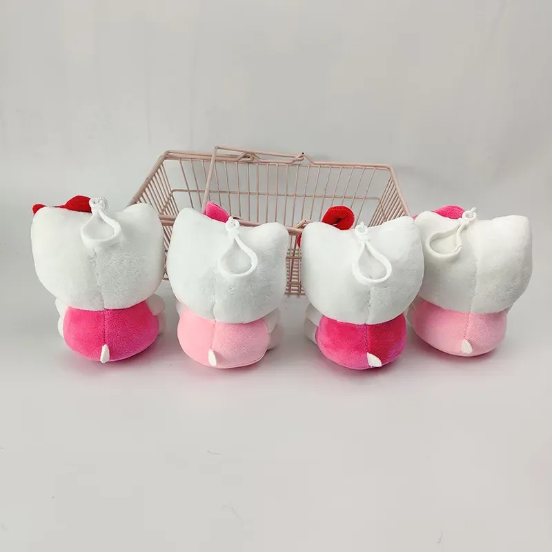 Wholesale Ribbon Love cat plush toys children`s games Playmate Backpack Keyring ornaments Thanksgiving New Year gift