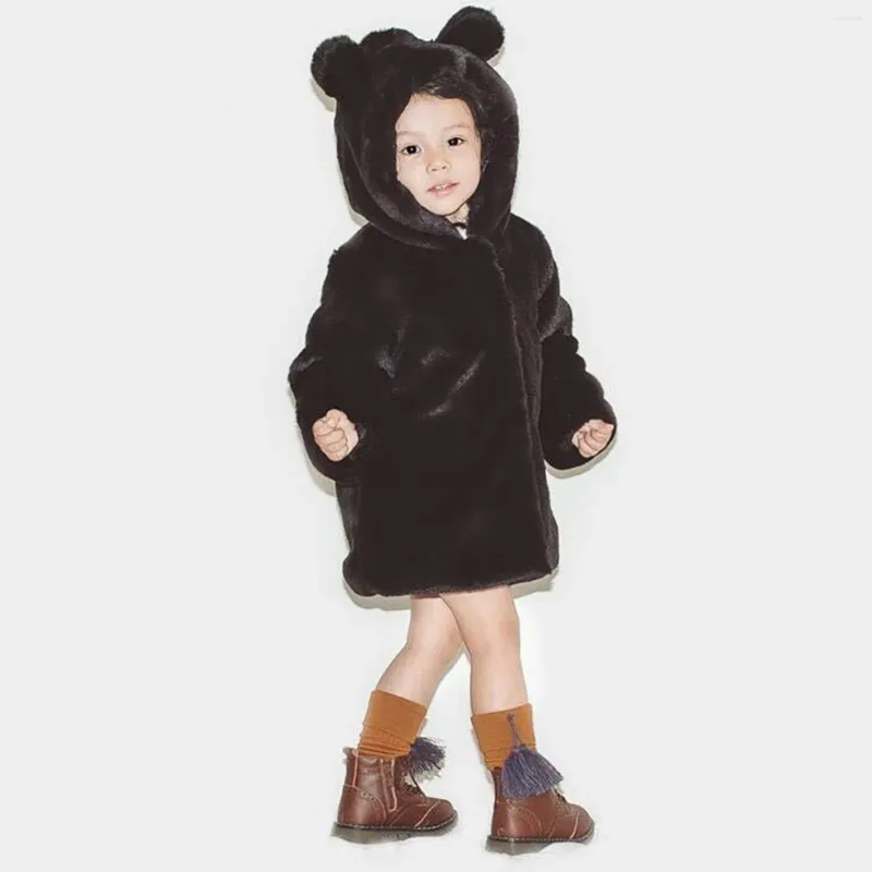 Down Coat Baby Girl Clothes 1-8t Winter Warm Fur Wool Sweater Padded Jacket Big Ears Thickened Quilted Cotton