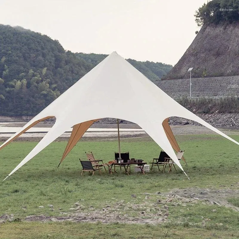 Tentes et abris Tente de poulpe à auvent extra large pour camping en plein air Toit de nuage de lotus Salon Épaissi Pluie Protection solaire Auvent