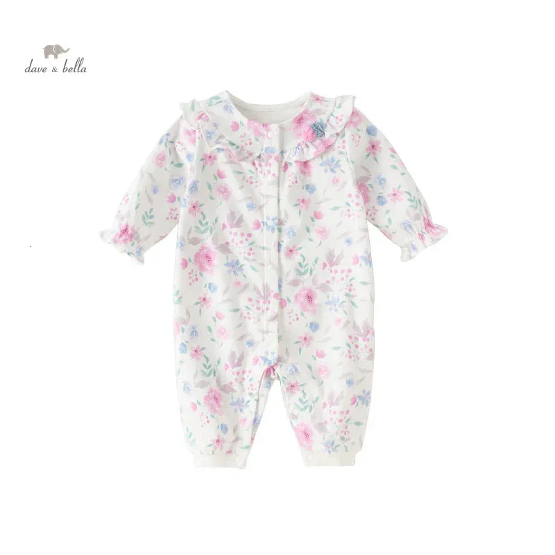 Dave Bella Baby Jumpsuit Romper born Creeper Spring Girls Casual Fashion Sweet Lovely Gentle Floral DB1248032 240307
