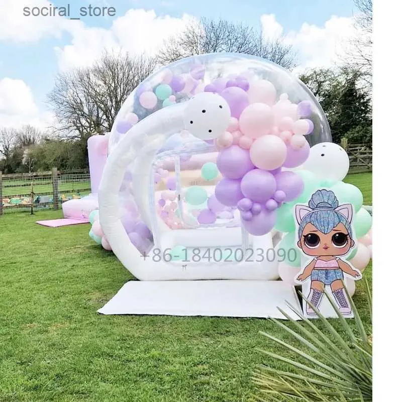 Toy Tents Dome Igloo PVC Hotel خارج Globe Clear Single Tunnel Outdoor Camping شفافًا قابلاً للنفخ ، Bubble Bubble House L240313