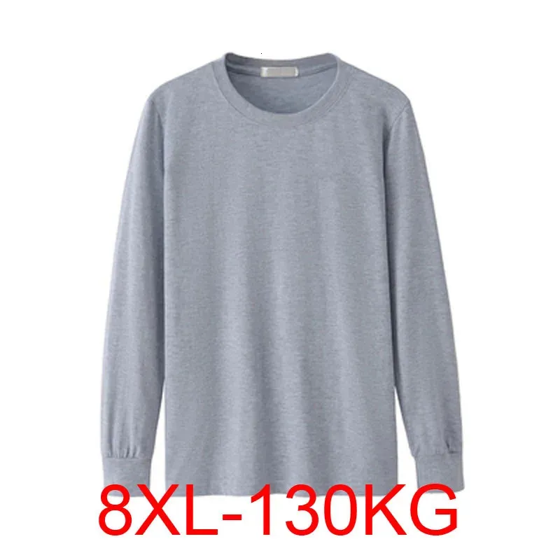 남성 Tshirt 긴 슬리브 겨울 7xl 8xl 134cm 대형 크기 5xl 6xl면 홈 240308