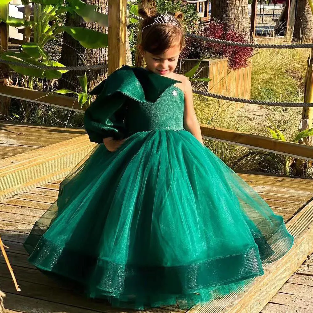 green party dress for toddler Tina Holly Couture TA007 Emerald Green Sequin Midi Cocktail Dress main image 1