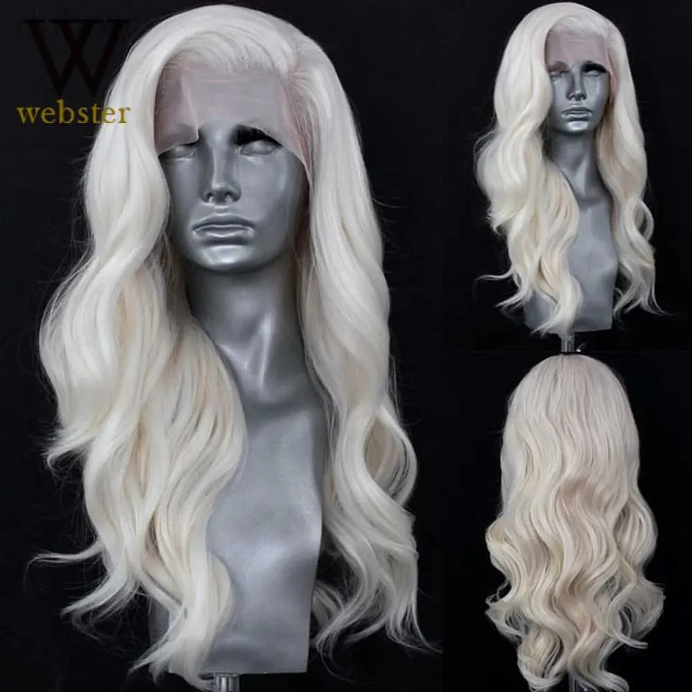 Synthetische Pruiken Blonde Kleur Kant Voor Pruik Voor Vrouwen Synthetische Kant Pruiken Zijdeel Lange Golvende Pruik Lange Golvende Pruiken ldd240313