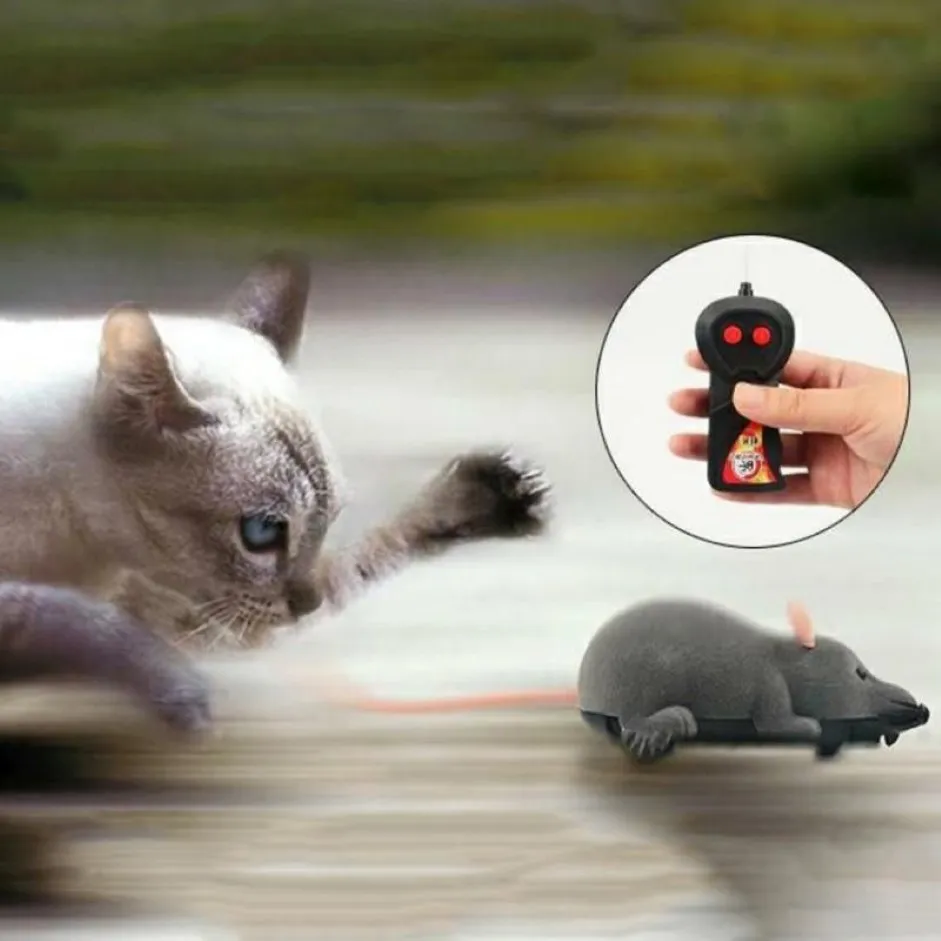 Katzenspielzeug Haustiere Katzen Drahtlose Fernbedienung Maus Elektronische RC Mäuse Spielzeug für Kinder2956