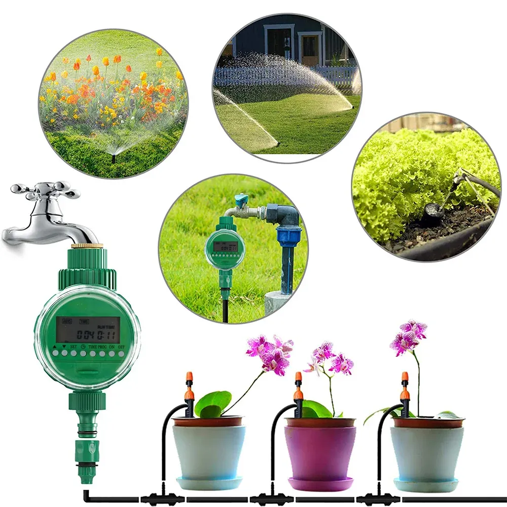 Temporizzatori Controller automatico per irrigazione da giardino LCD digitale Valvola elettronica programmabile Tubo flessibile Timer acqua Cronometraggio dell'irrigazione impermeabile