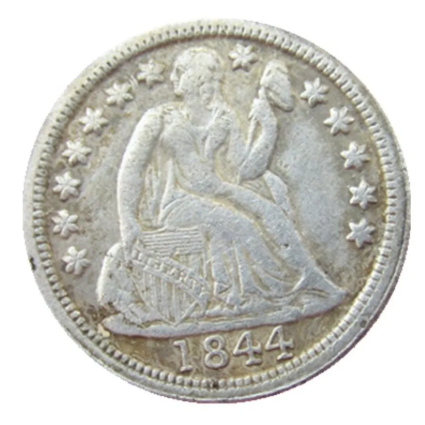 US 1844 P S Liberty Seated Dime Versilberte Kopie Münze Craft Promotion Factory schönes Zuhause Zubehör Silbermünzen294Z